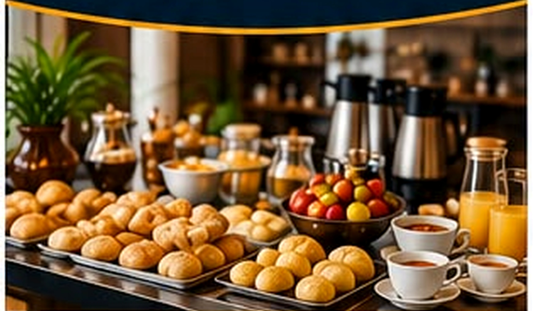 Buffet de café da manhã do Via Brasil Hotel